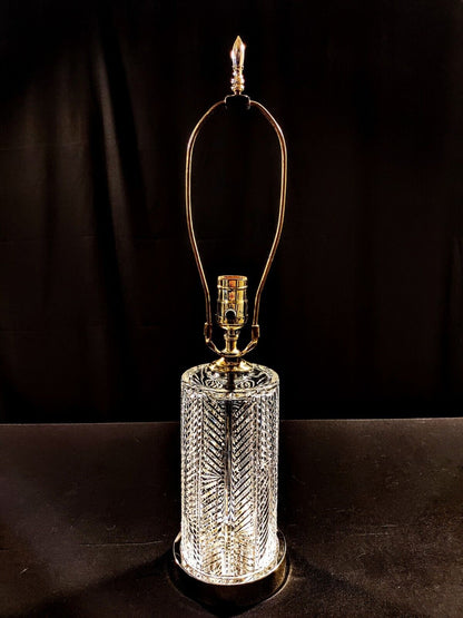 Waterford Crystal Herringbone Exquisite Fine Cut Lamp - Flawless New!