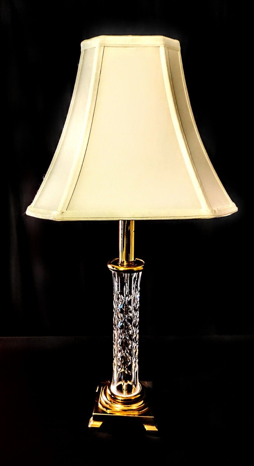 Waterford Killarney (Kinsale) Fine Cut Crystal Buffet Lamp Table Lamp - Mint!