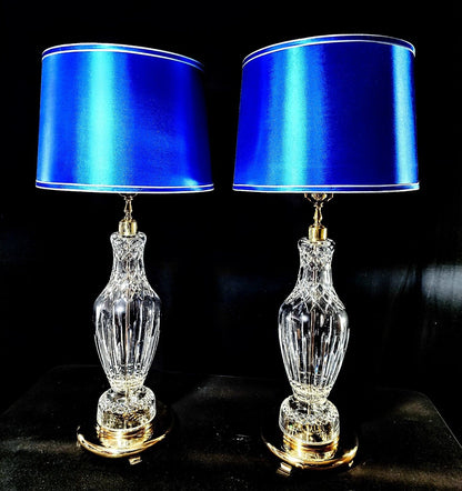 Waterford Crystal Set of 2 Lamps - Model 1640 Fine Irish Extra Large Lamps