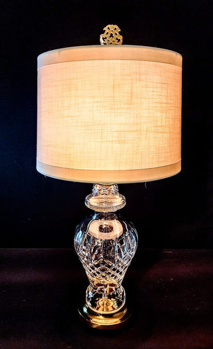 Waterford Araglin Fine Cut Irish Crystal Urn Style Table Lamp - Mint Condition!