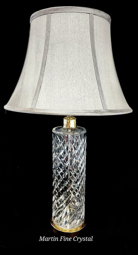 Waterford Deep Spiral Cut Fine Cut Irish Crystal Table Lamp - Mint! - #7600