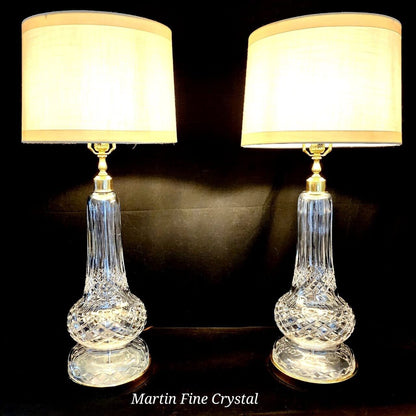 Largest Waterford Lamps Ever Produced - Hand blown and Cut - Flawless!