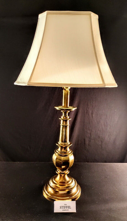 Genuine Stiffel Large Sized Fine Solid Brass Table Lamp - Over 10lbs and Mint!