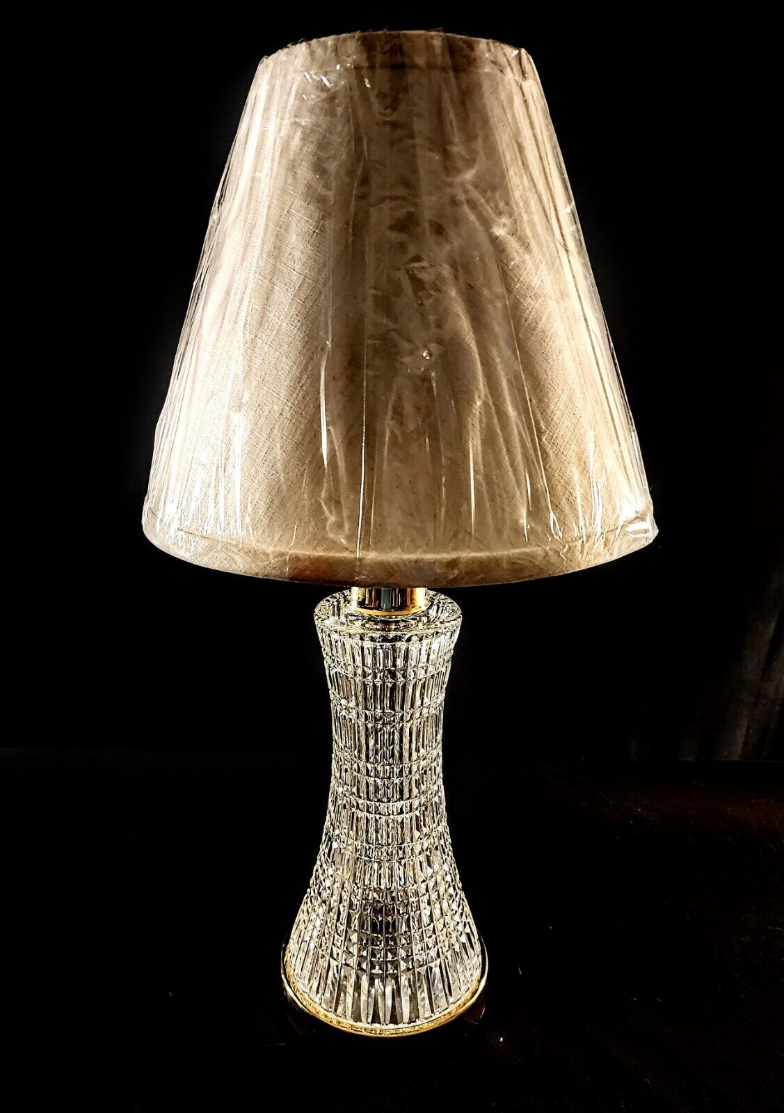 Waterford Lismore Diamond Fine Cut Irish Crystal - Brass Appointed Table Lamp