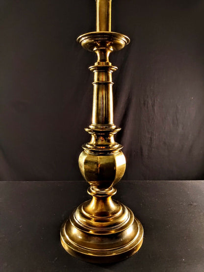 Genuine Stiffel Large Sized Fine Solid Brass Table Lamp - Over 10lbs and Mint!