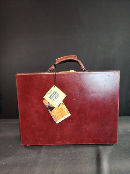 Hartmann Luggage Mens Attaché Briefcase Mahogany Belting Leather Vintage