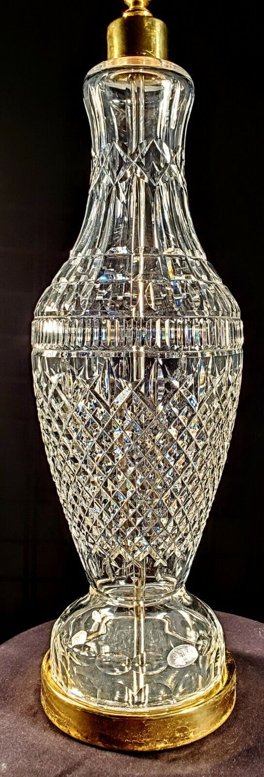 Waterford Tramore Fine Cut Irish Crystal Table Lamp - Extra Large 38 Inches!!!