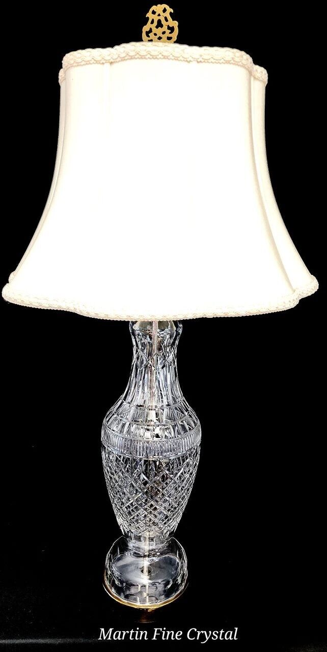 Waterford Tramore Fine Cut Irish Crystal Table Lamp - Extra Large 37 Inches!!!