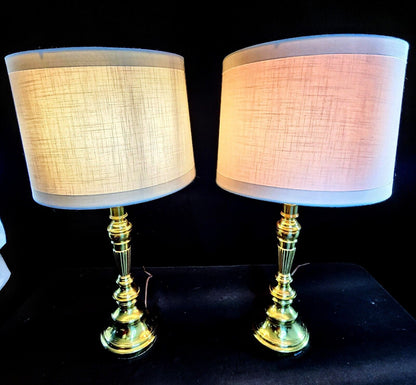 Stiffel Pair of Fine Brass Lamps - Decorative Design - 6.357 Lbs Each-BRAND NEW!