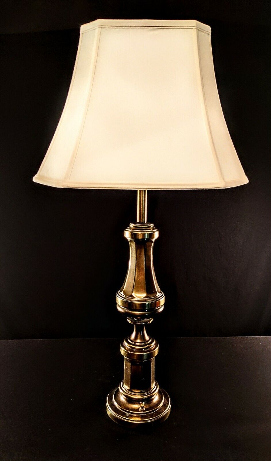 Genuine Stiffel Extremely Large Fine Solid Brass Table Lamps - Amazing Petina!