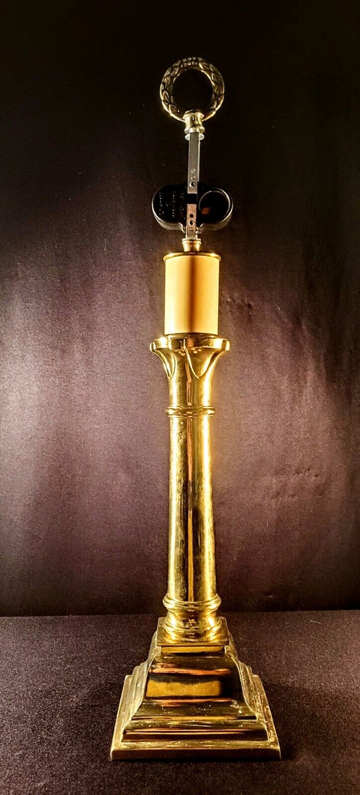 Stiffel Rare Double Socket Brass And Ivory Colored Table Desk Lamp