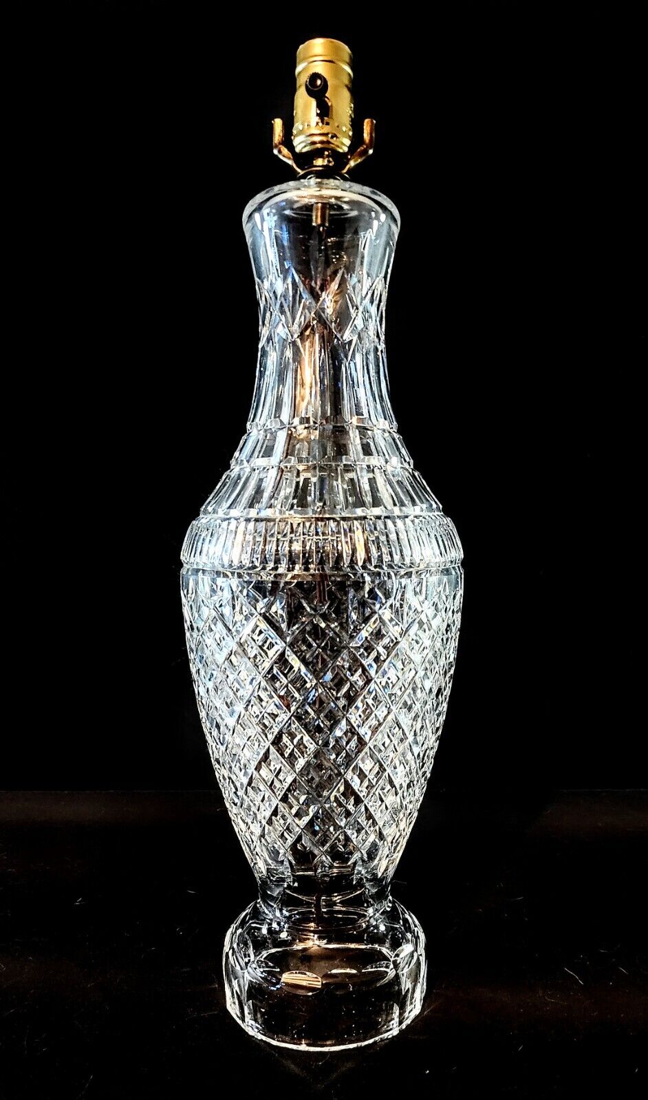 Waterford Tramore Fine Cut Irish Crystal Table Lamp - Crystal Base - 34 Inches!