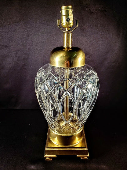 Genuine Frederick Cooper Chicago Fine Cut Crystal Lamp and Brass Base - 29” TALL