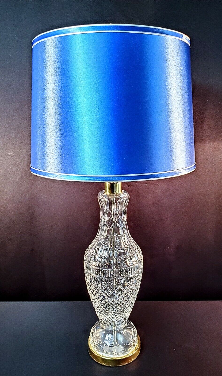 Waterford Tramore Fine Cut Irish Crystal Table Lamp - Extra Large 38 Inches!!!