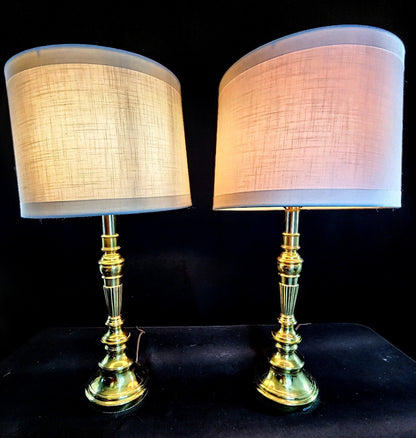 Stiffel Pair of Fine Brass Lamps - Decorative Design - 6.357 Lbs Each-BRAND NEW!