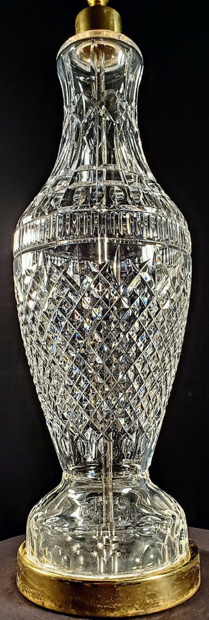 Waterford Tramore Fine Cut Irish Crystal Table Lamp - Extra Large 38 Inches!!!