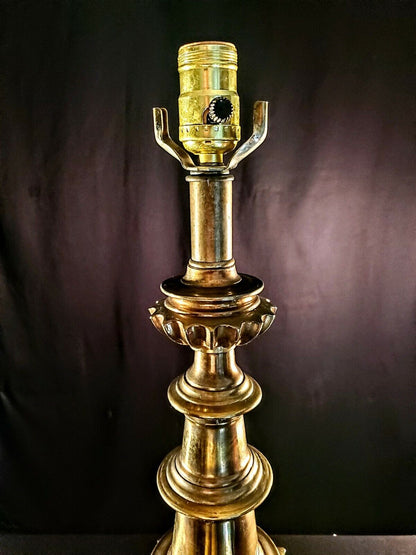 Stiffel "SAW TOOTH" Fine Solid Brass Table Lamp - Unique & Original