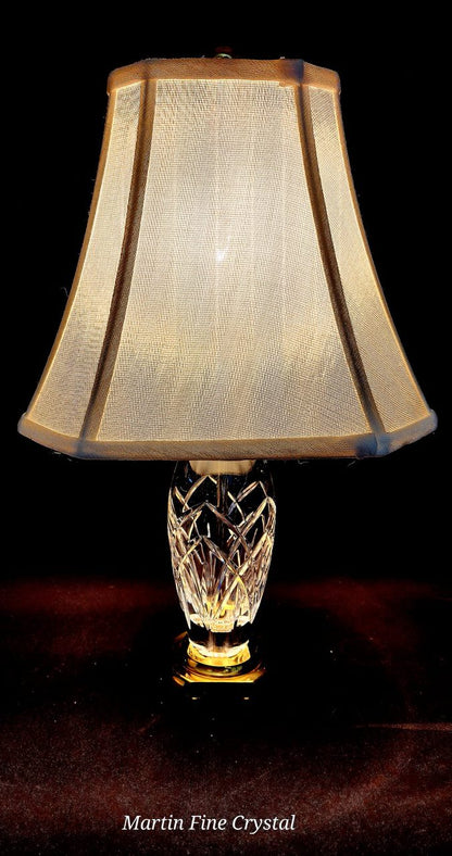 Waterford Small Sized Fine Cut Crystal Table Lamp - Mint Condition