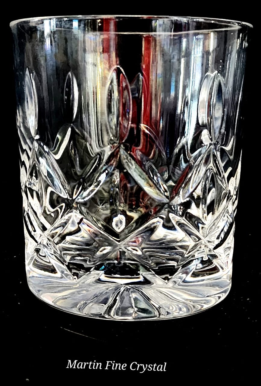 Block Crystal Old Fashioned Lismore Patterened Double Old Fashioned Glass