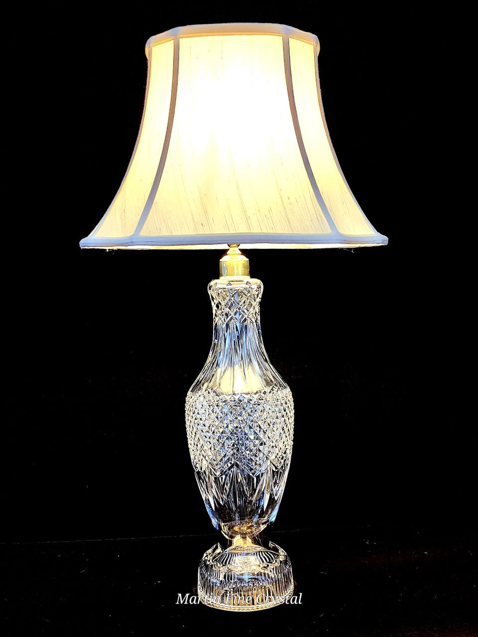 Waterford Model #7820 Hand Blown & Cut Fine Cut Crystal Lamp - New!