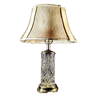 Antique Cut Glass Crystal Cylinder AMERICAN BRILLIANT Period Lamp -